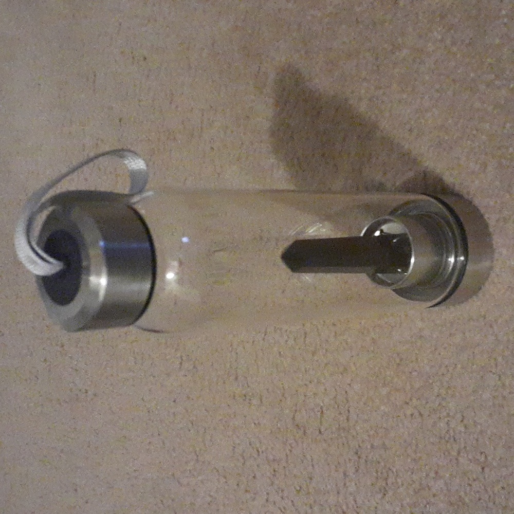 Black obsidian crystal infused glass water bottle. Brand New.